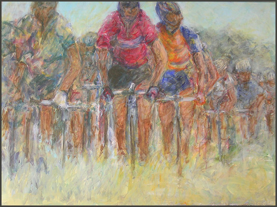 schilderij wielerpeloton