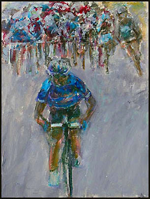 wielerschilderij alleen voorop
